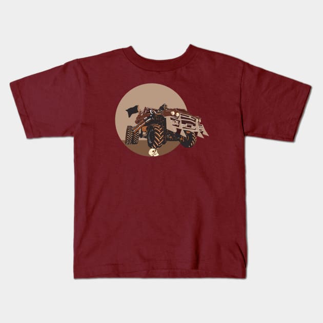 Post-Apocalyptic Car and Skull Kids T-Shirt by JoniGepp